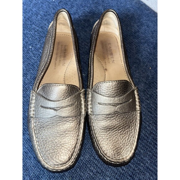 Shoes - Lauren Ralph Lauren Camila Gold Metallic Pebbled Leather Loafer Size 6.5 Driving